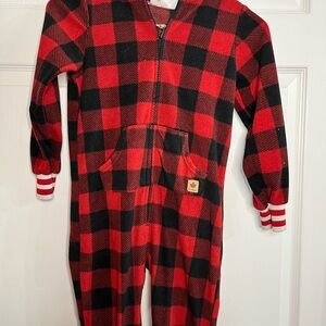 Canadiana Red Buffalo Plaid Hooded One-Piece | Youth Size 6